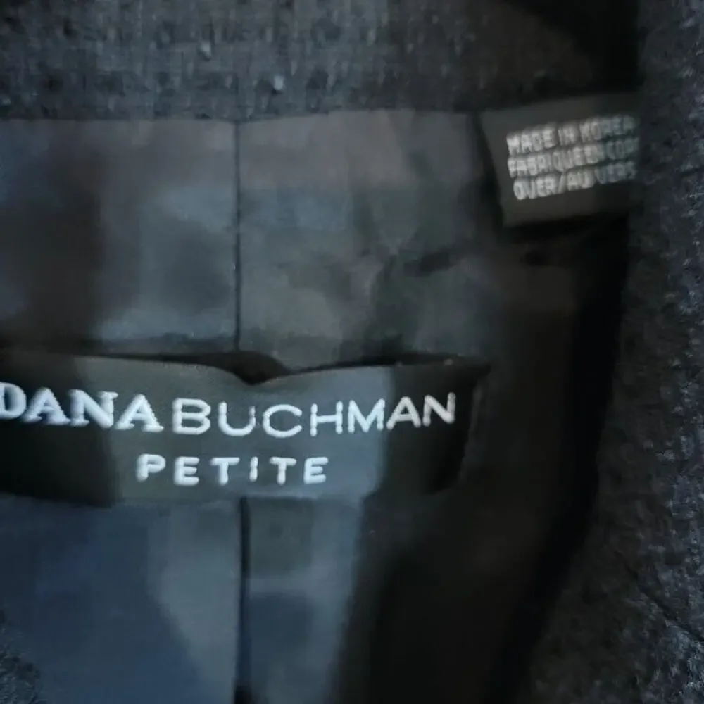 Dana Buchman Black Blazer Women's Sz 4P‎ Qtr Sleeve Lined Sport Coat - Picture 5 of 12